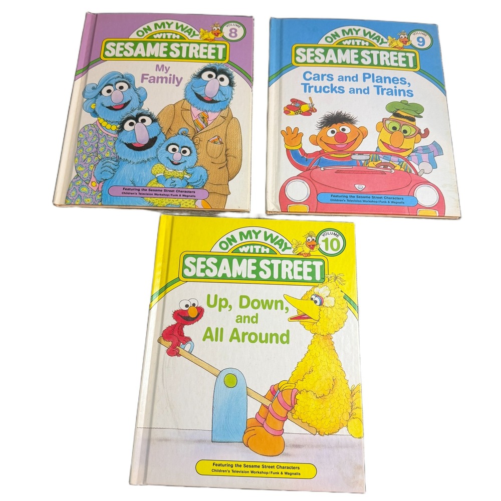 Vintage On My Way With Sesame Street Books Volumes 8 9 10 Funk & Wagnalls Set